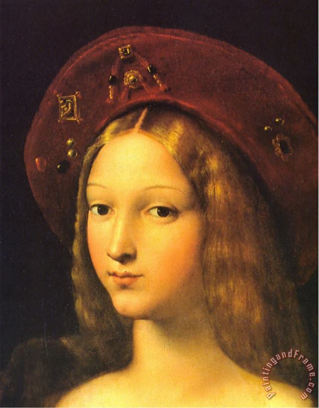 Joanna of Aragon [detail] painting - Raphael Joanna of Aragon [detail] Art Print